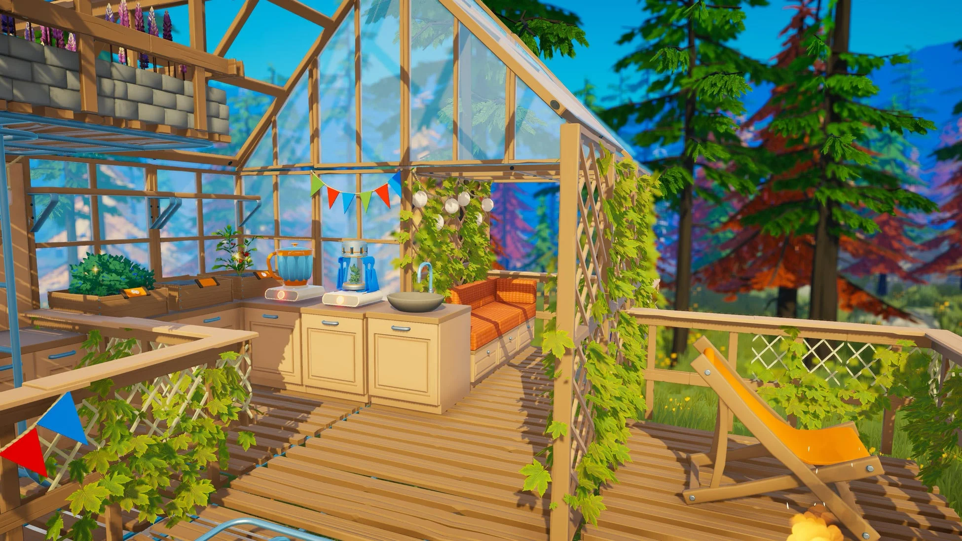 温室のある理想のマイホーム