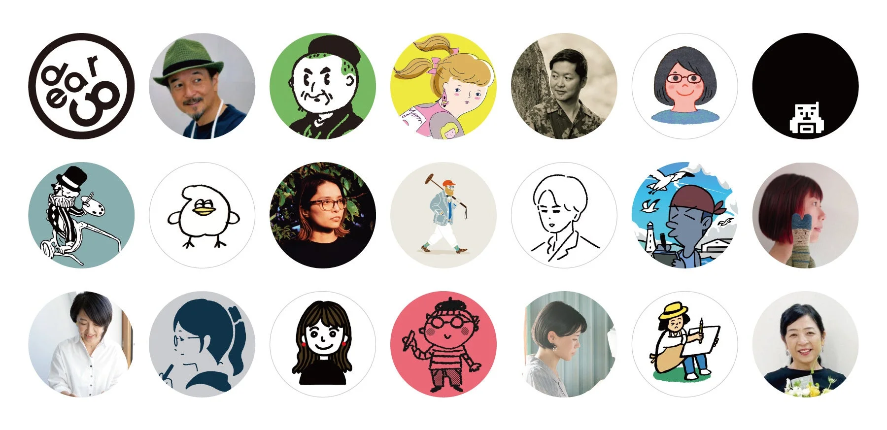 多様なクリエイターのプロフィール画像