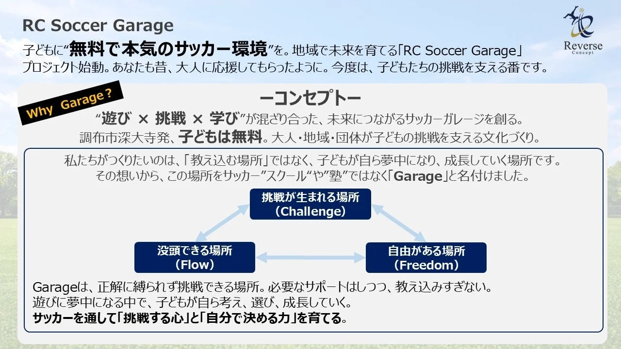 RC Soccer Garageのコンセプト