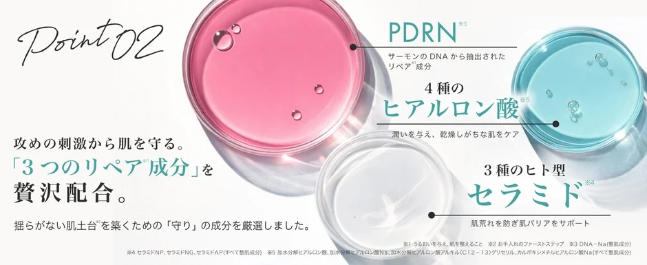 PDRN、セラミド、ヒアルロン酸の説明