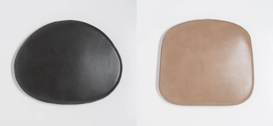 クッション、座面パッドの黒とベージュ