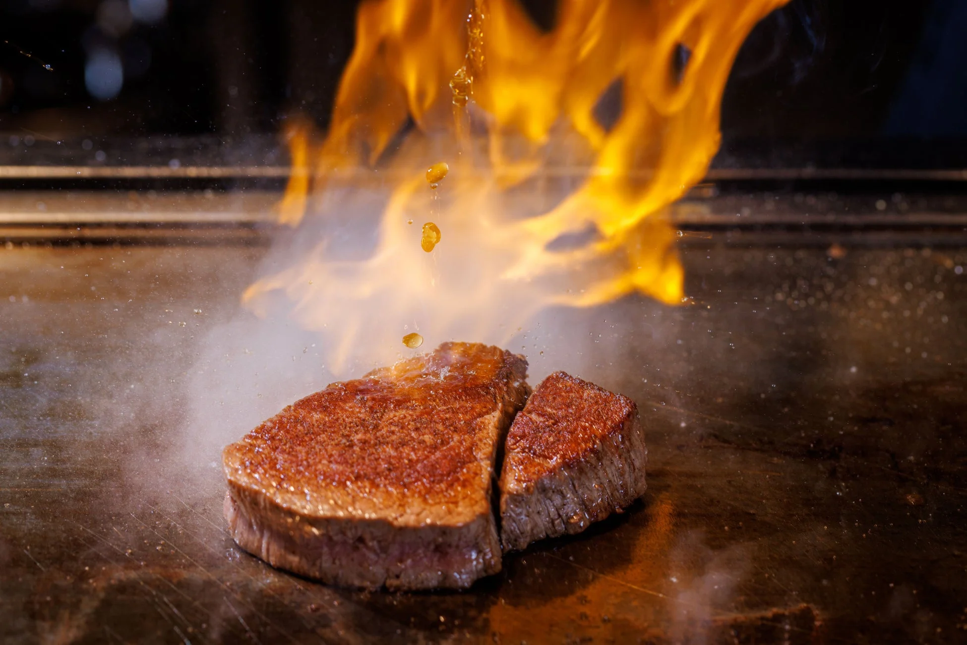 ステーキフランベ