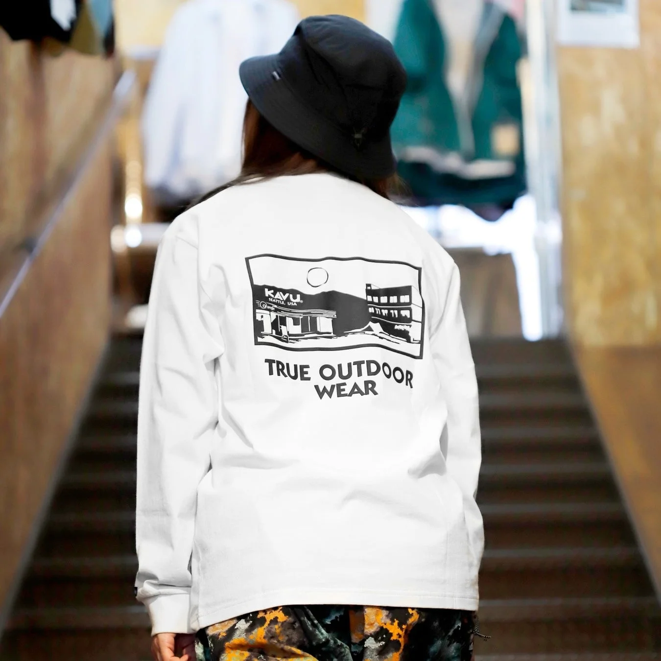 KAVU×Orange 別注 KATSURAGI LS Tee(ホワイト)背面