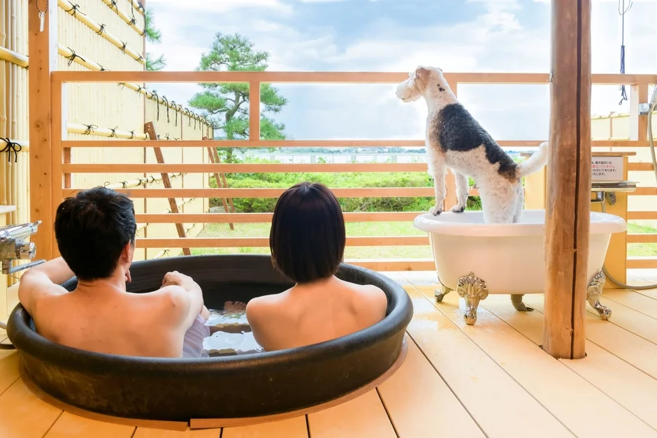 愛犬と楽しめる露天風呂