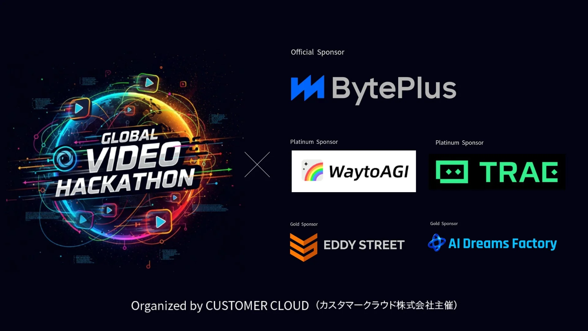 Global Video Hackathonのロゴとスポンサー