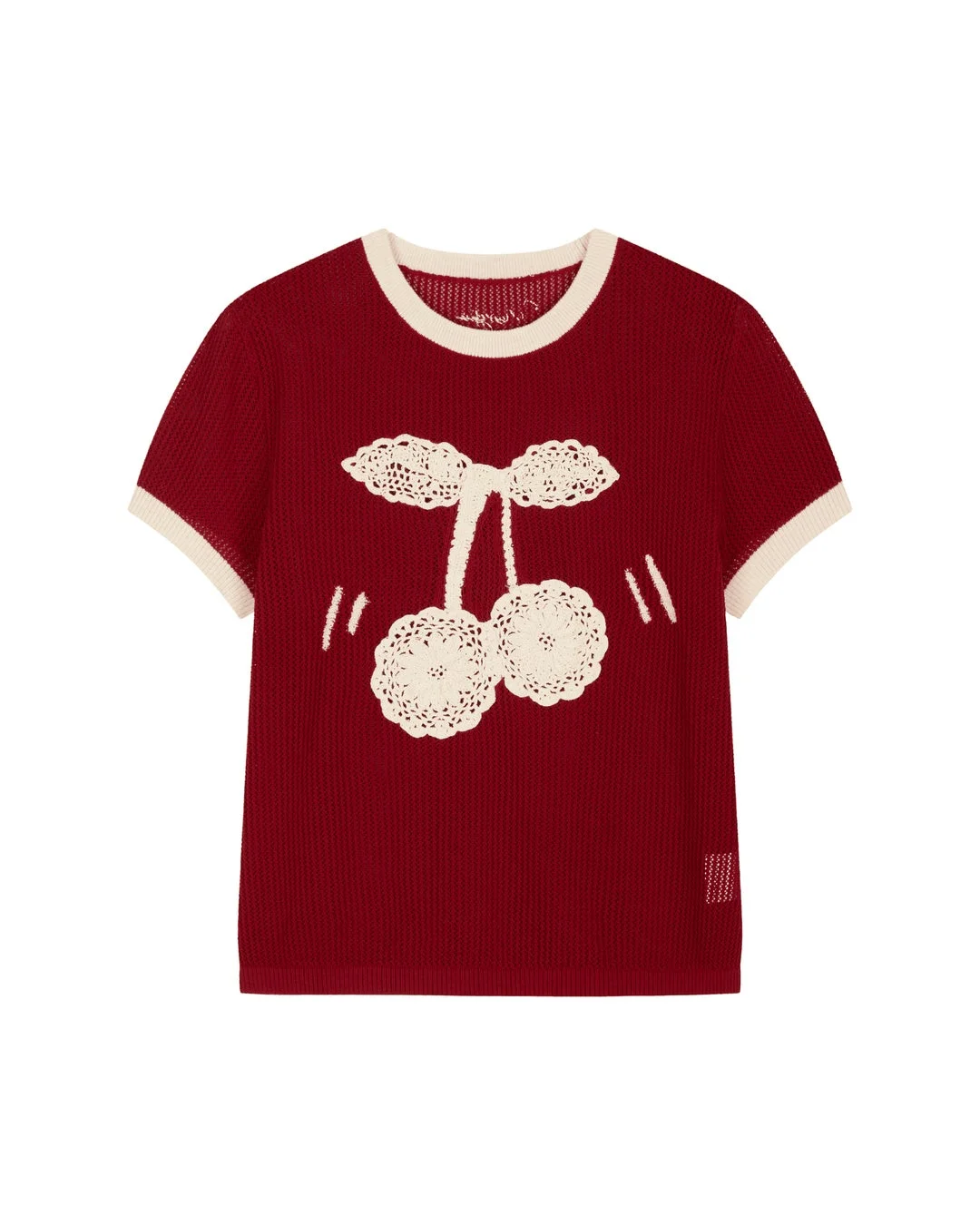 レース調の手編みでクラシックかつダイナミックなチェリーを表現