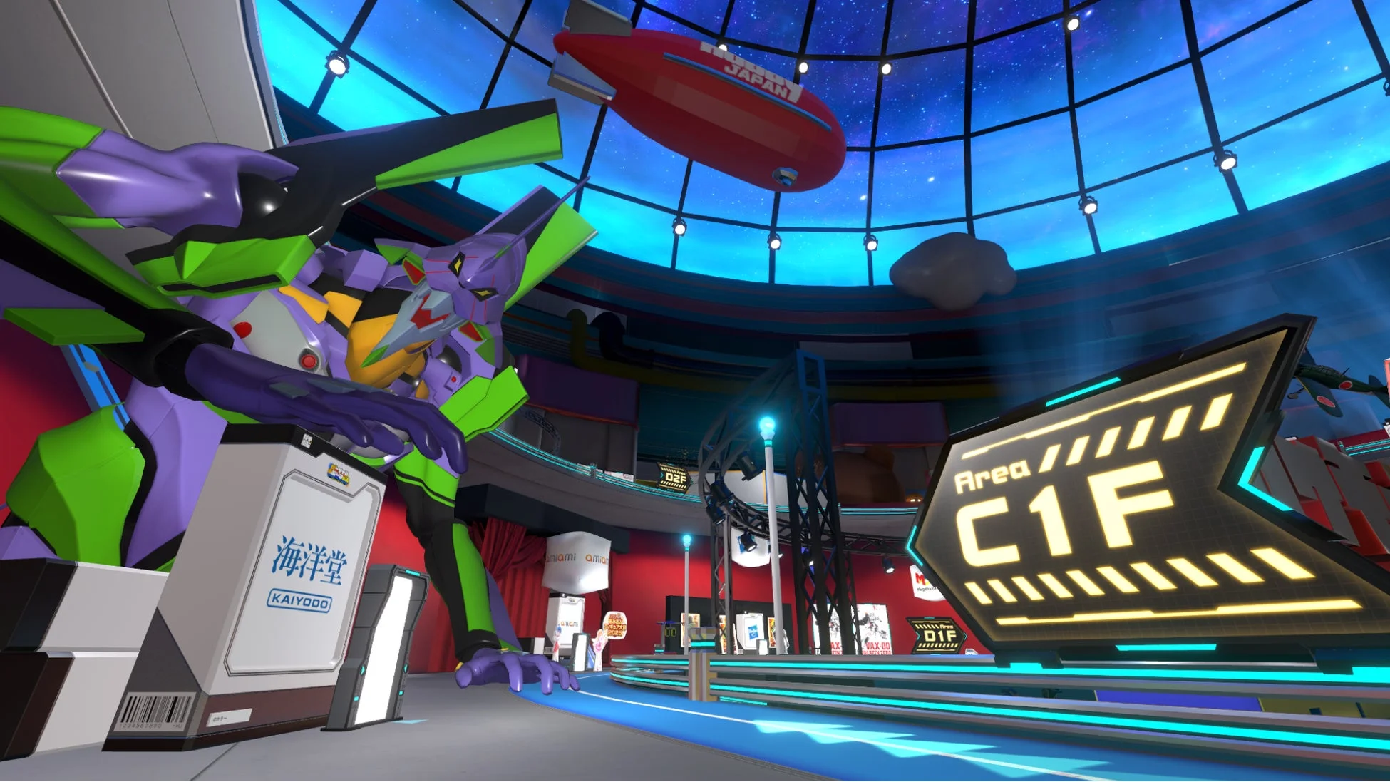 エヴァンゲリオン初号機と海洋堂ブース