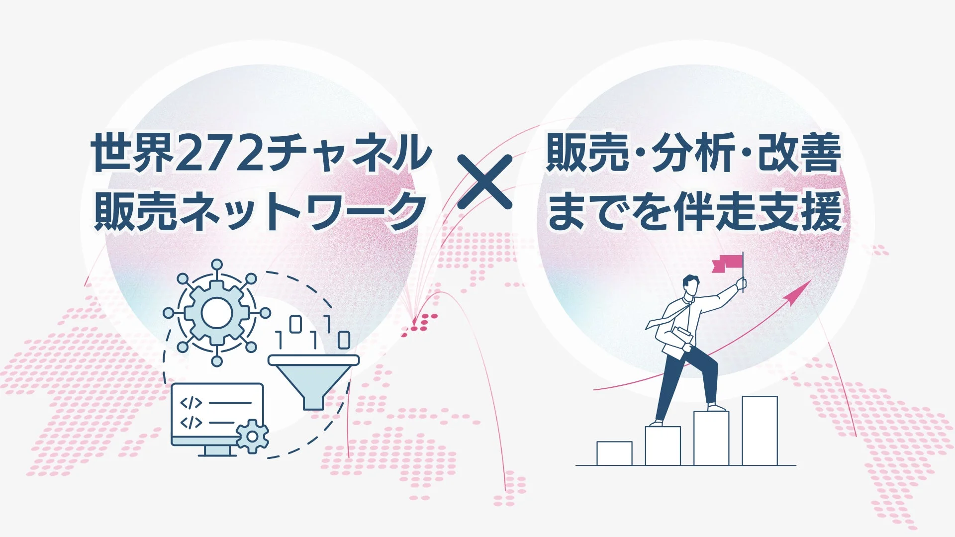 世界272チャネルの販売ネットワークと伴走支援を示す画像