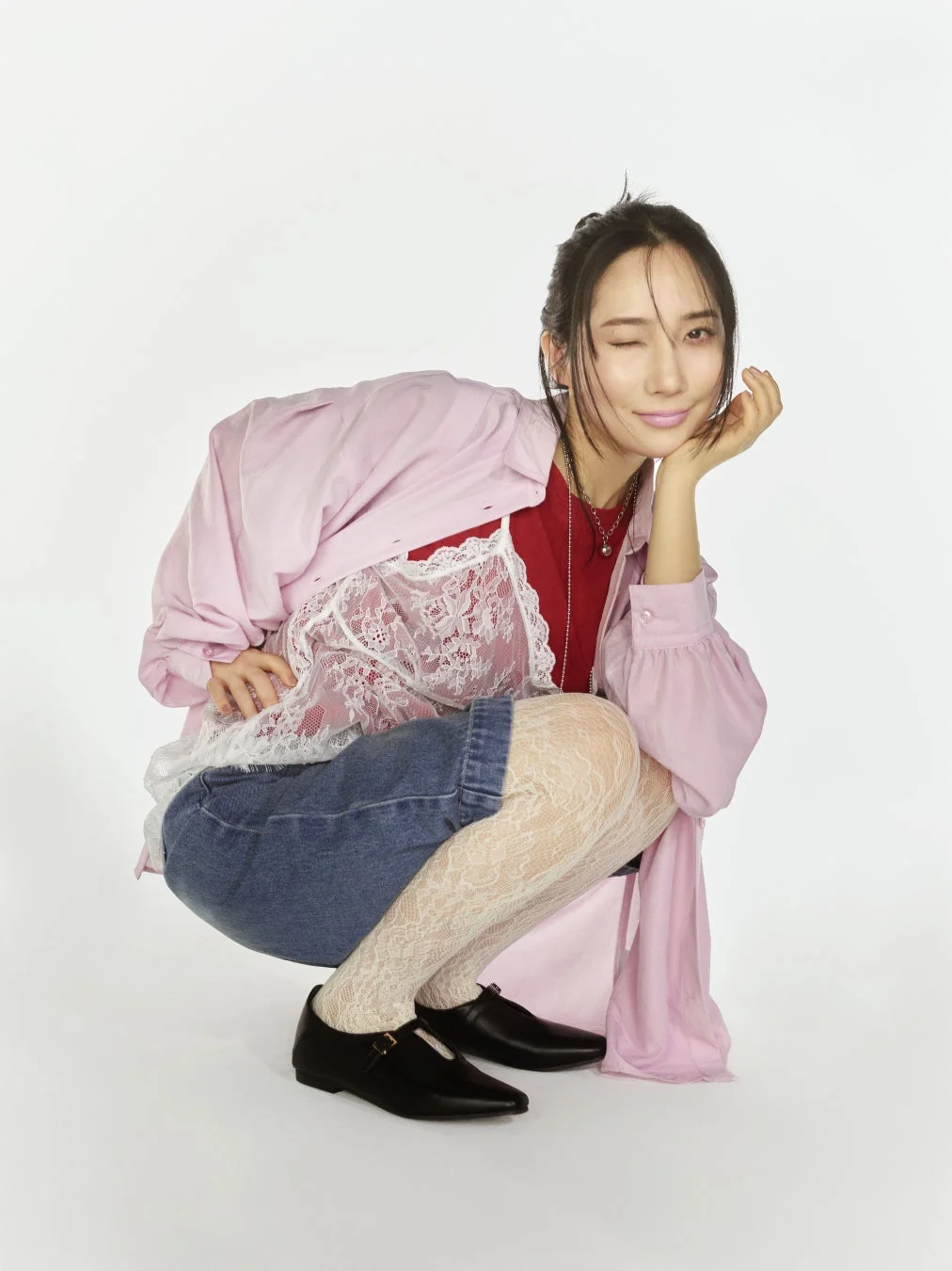 ピンクシャツのウイカさん