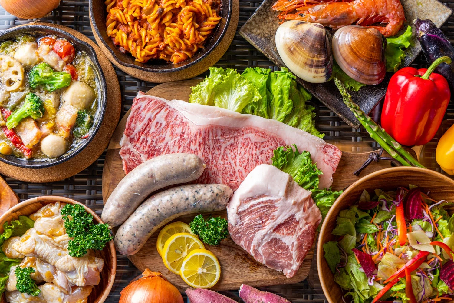 食材の準備風景