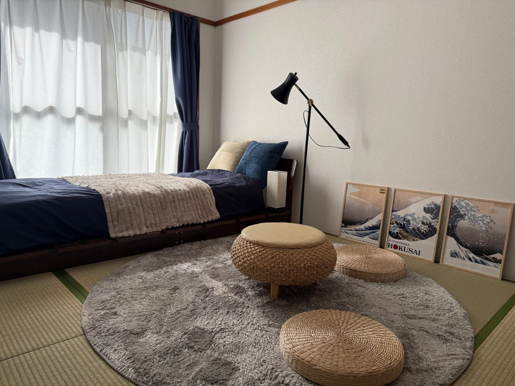 和風テイストの寝室