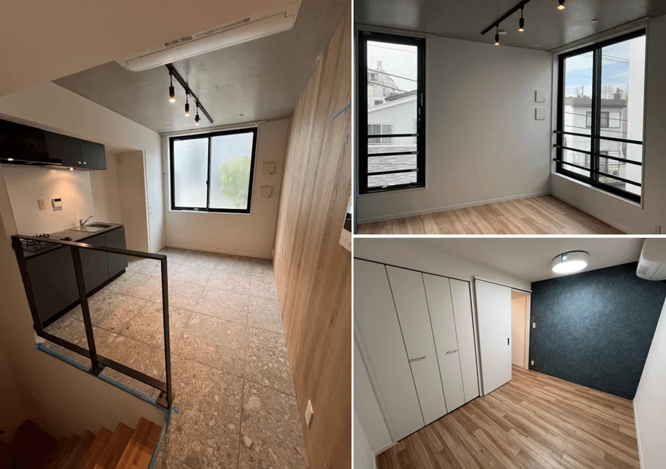 モダンな内装の賃貸アパートの室内