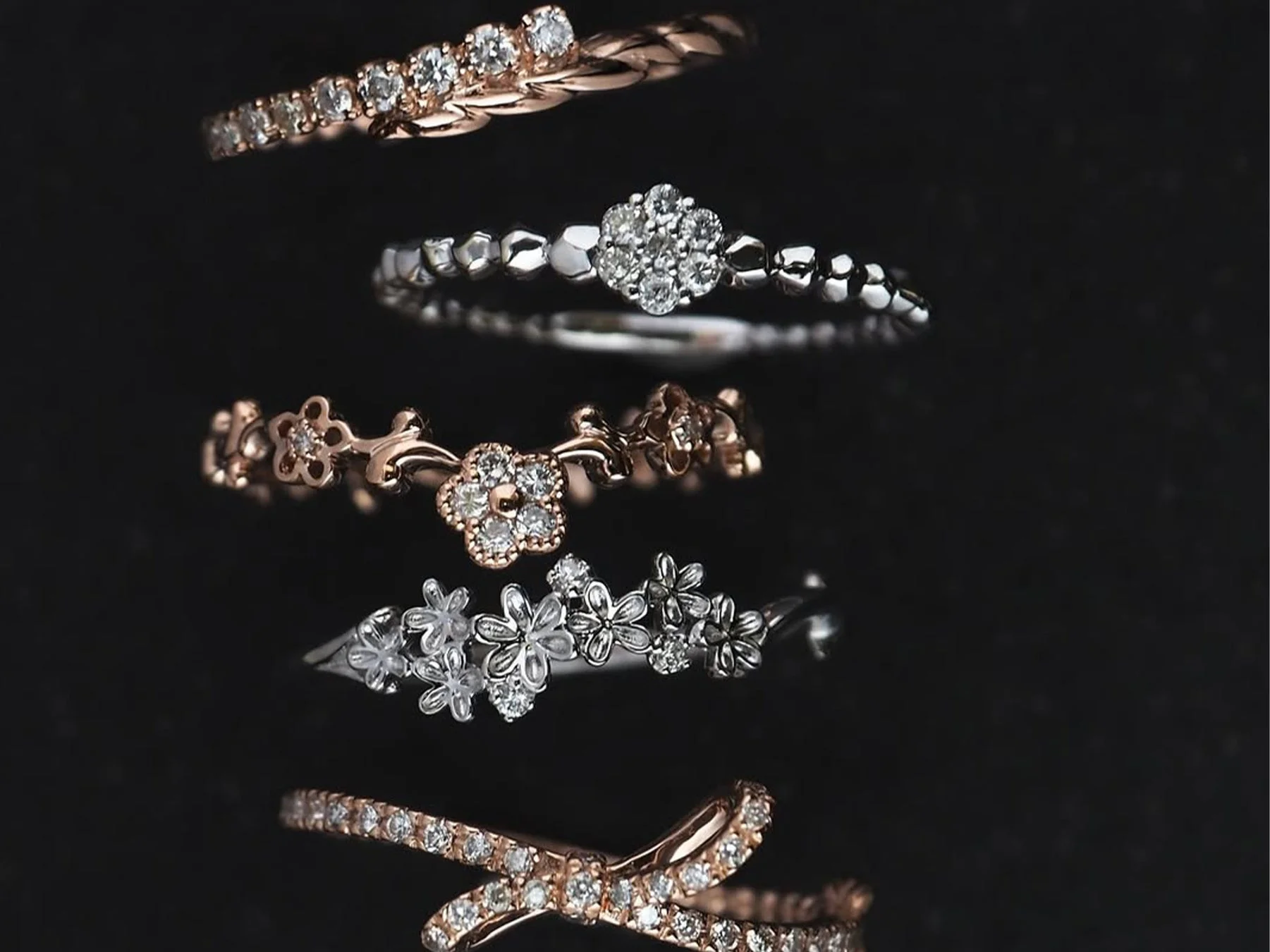 ダイヤモンドリング複数