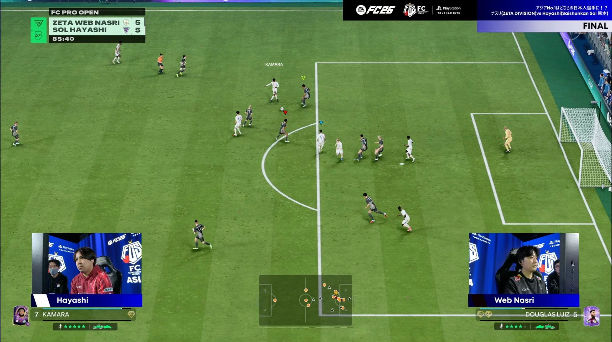 Web Nasri選手とHayashi選手の試合中継
