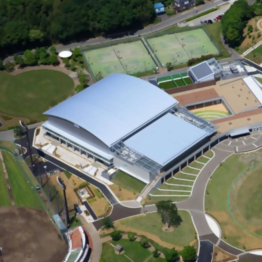 松山下公園総合体育館の航空写真