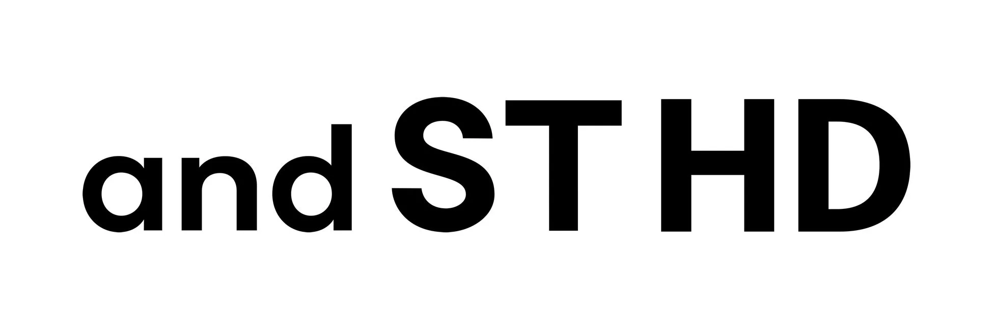 白地に黒い文字で「and ST HD」と書かれた画像です。シンプルで読みやすいデザインが特徴です。