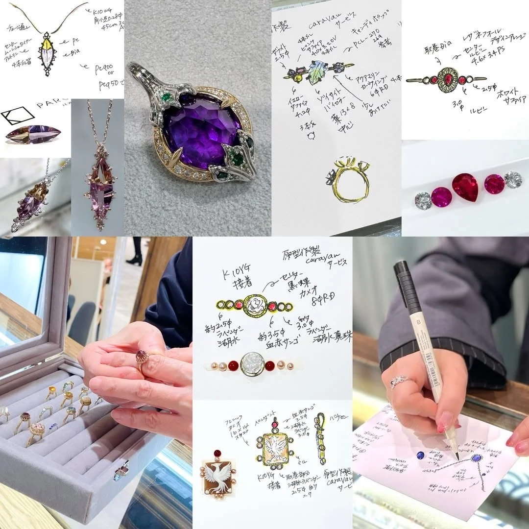 ジュエリーデザイン画とルース