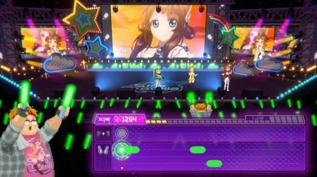 リズムゲームのプレイ画面