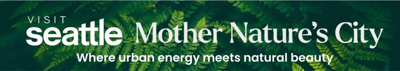 Visit Seattleのロゴとシダの葉