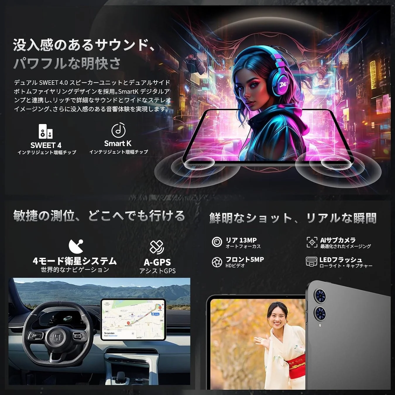 デュアルSWEET 4.0スピーカーと4モード衛星システム