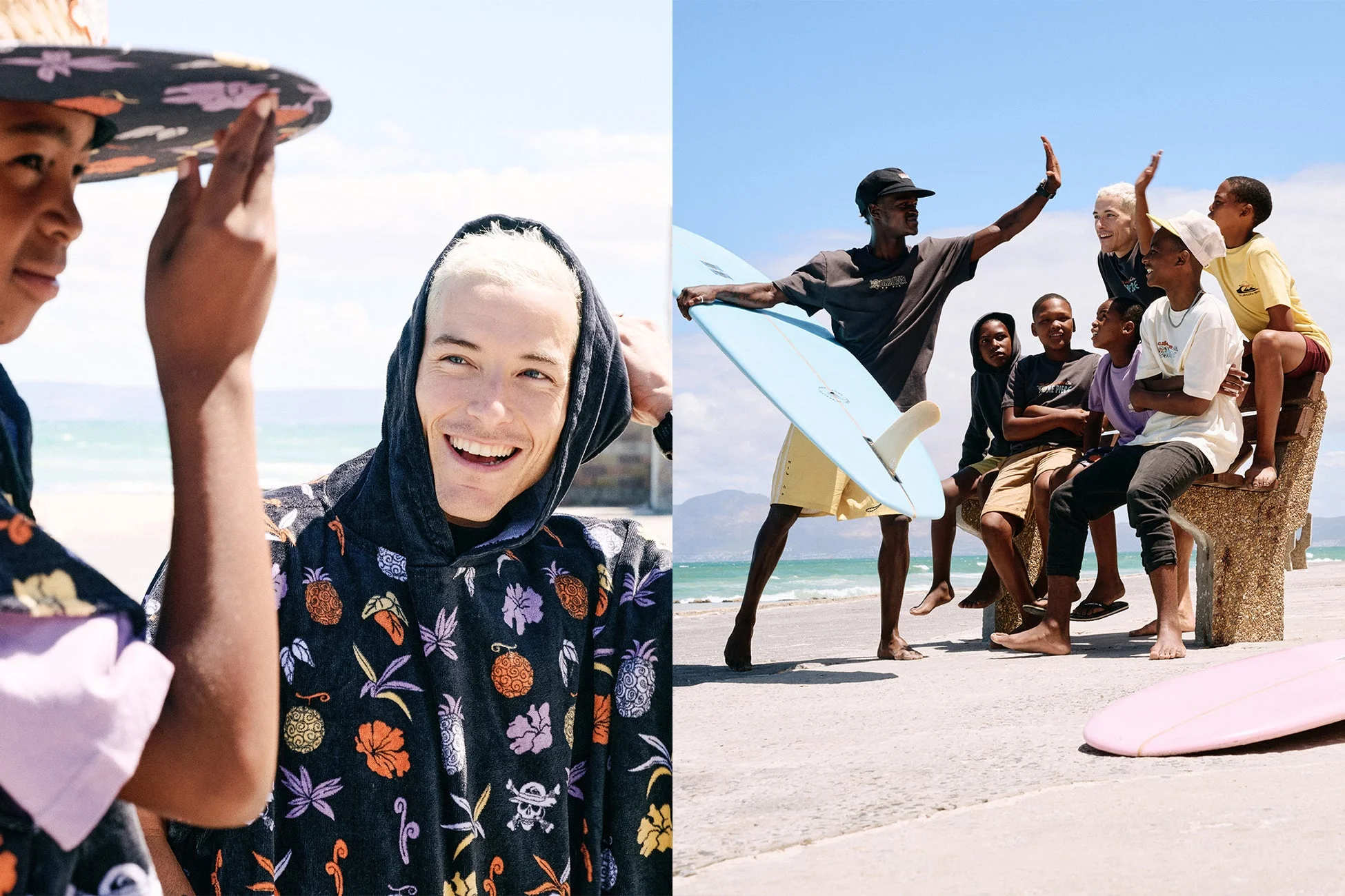 ビーチでサーフィンを楽しむ若者たち