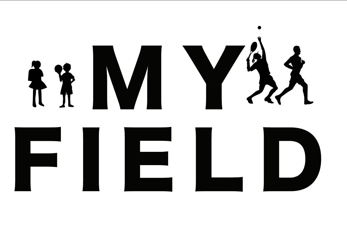 MY FIELDのロゴとスポーツする人々のシルエット
