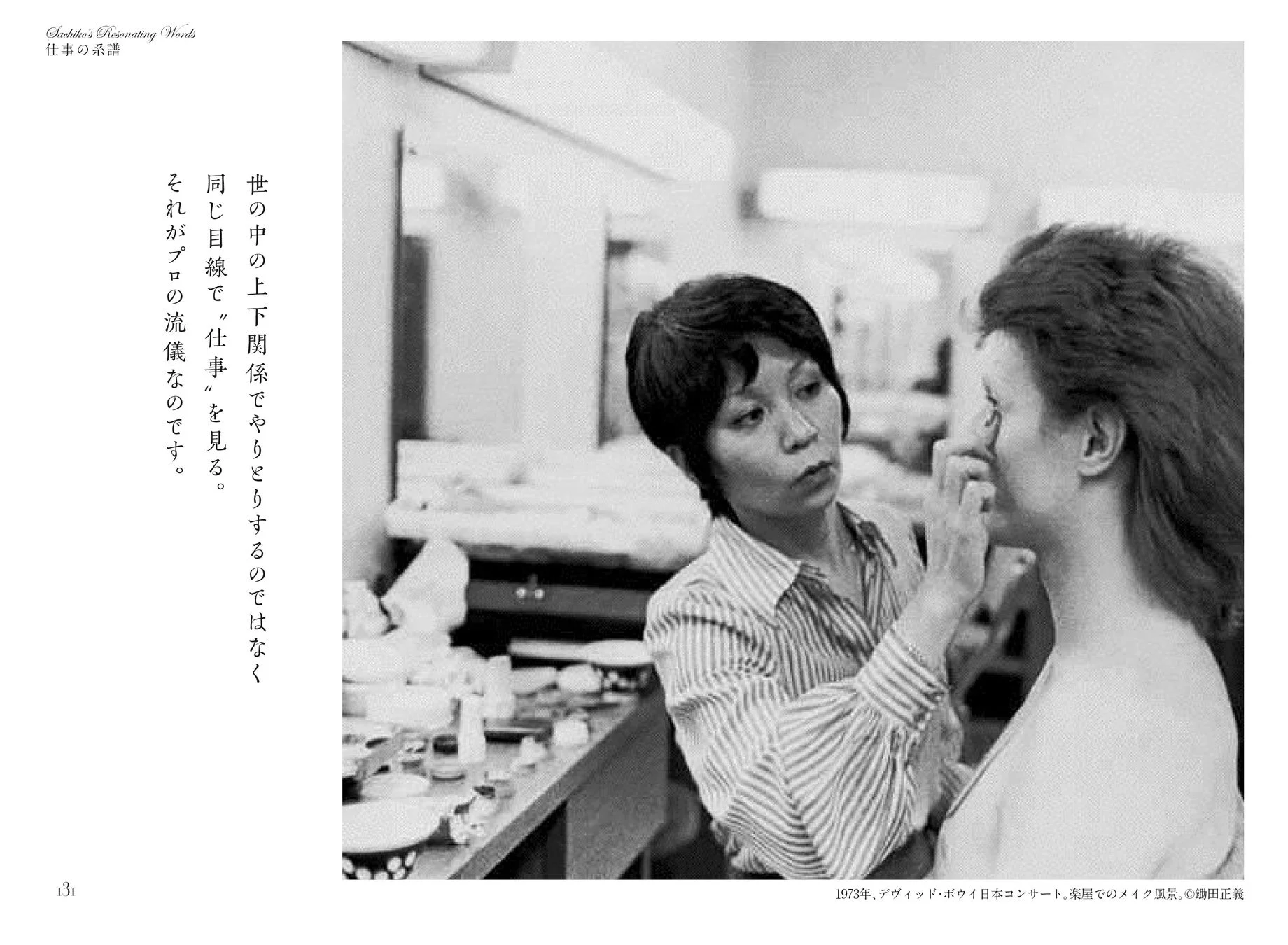 1973年デヴィッド・ボウイ日本コンサートの楽屋でのメイク風景