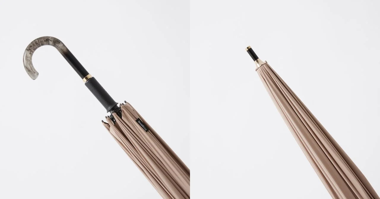 Shupattoロゴと傘のハンドル