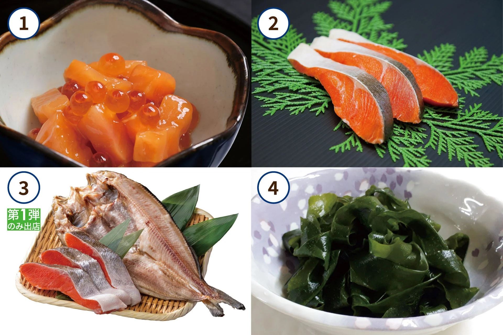 鮭親子漬、紅鮭切り身など