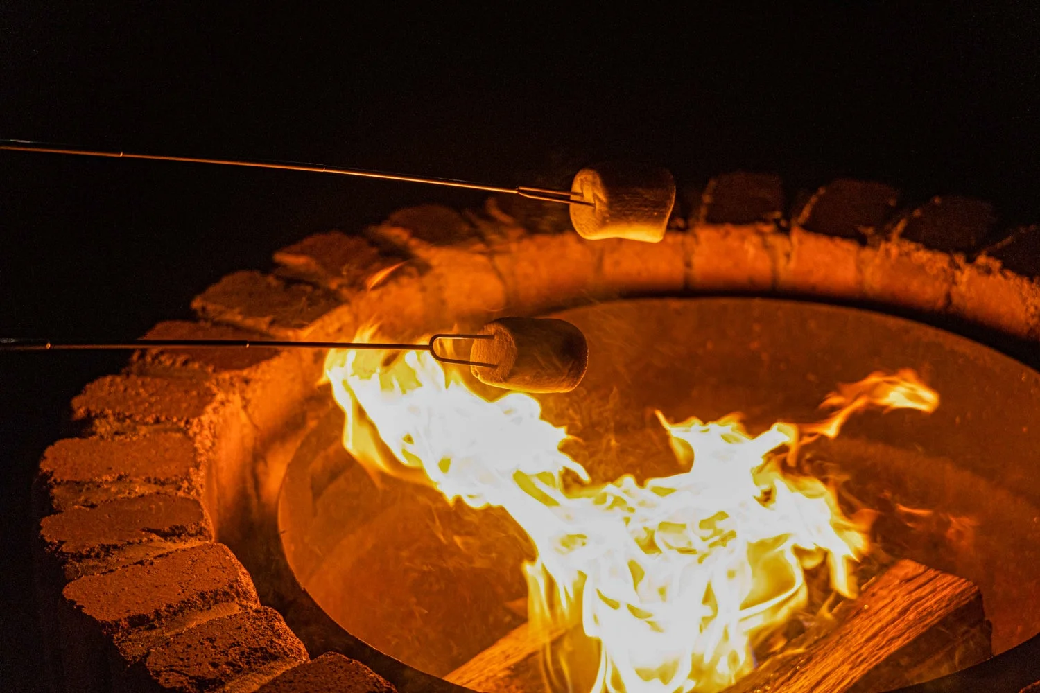 焚き火とマシュマロ