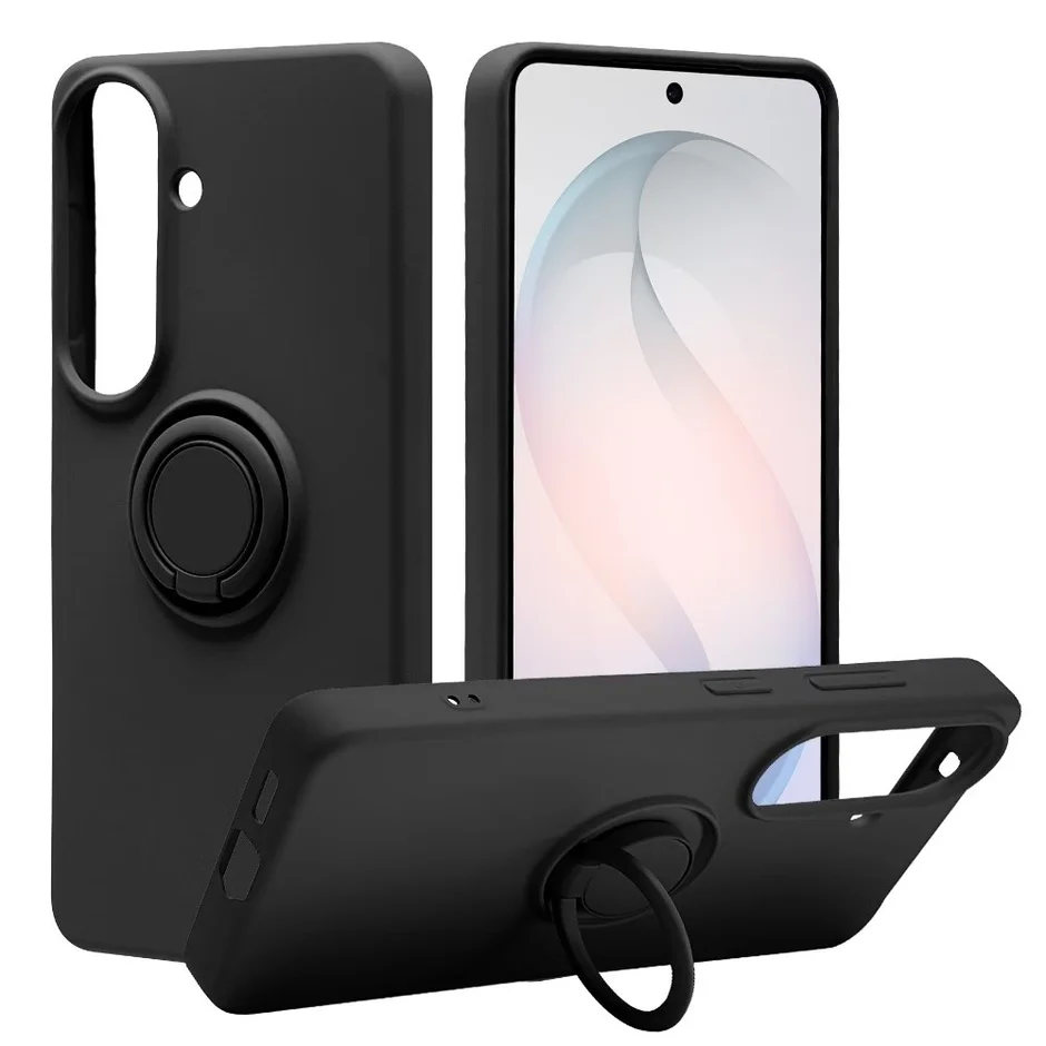 スマホリング付きケース ブラック 別アングル