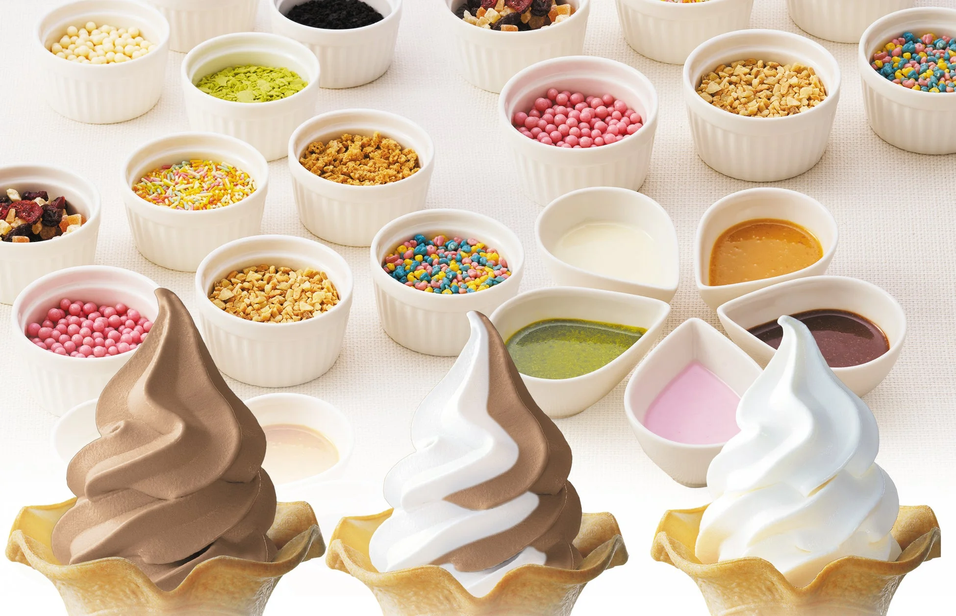 ソフトクリームとトッピング