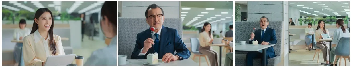 CM「抜擢」篇のオフィスシーン