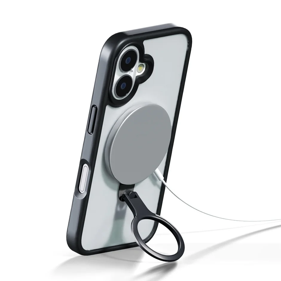 スマートフォンを立てて使用する様子