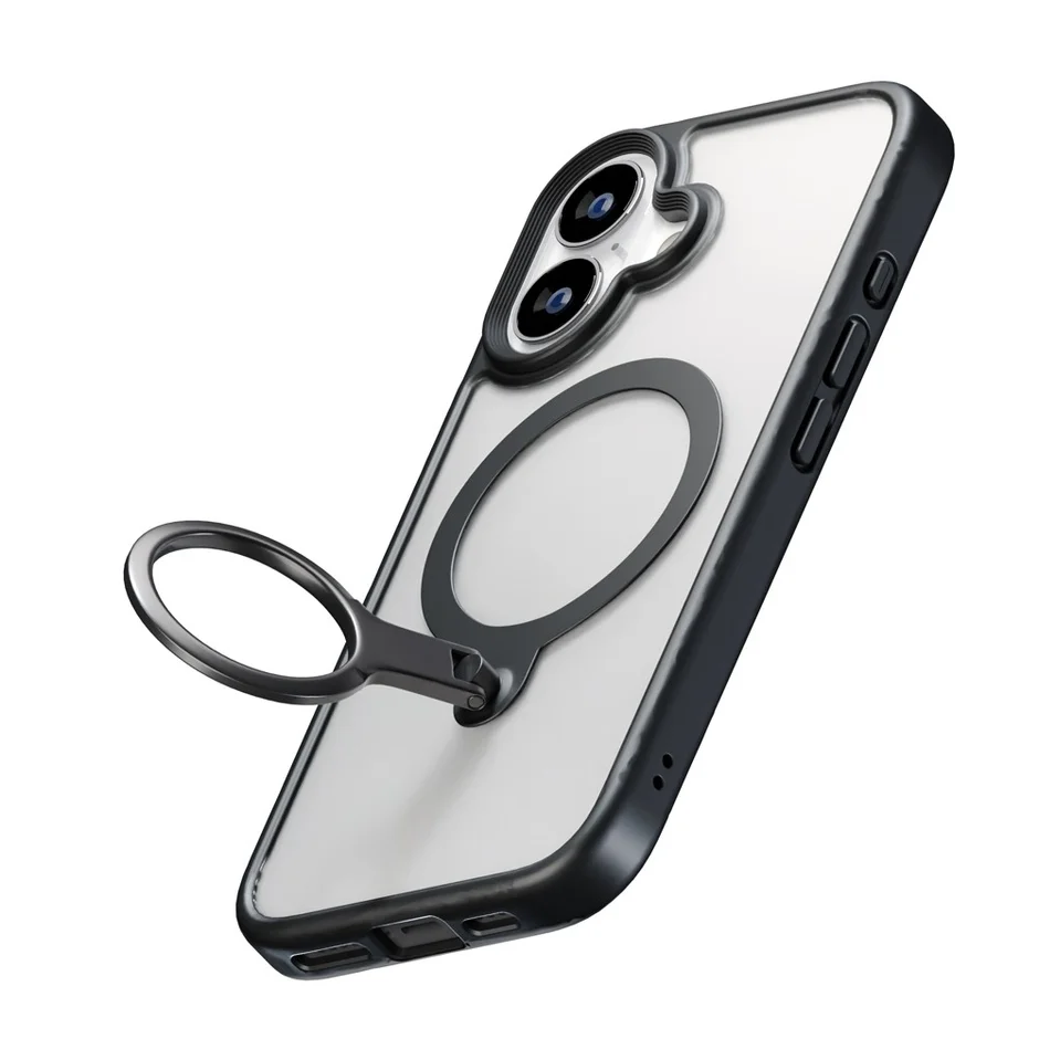 スマートフォンケースに貼り付けられたリングホルダー