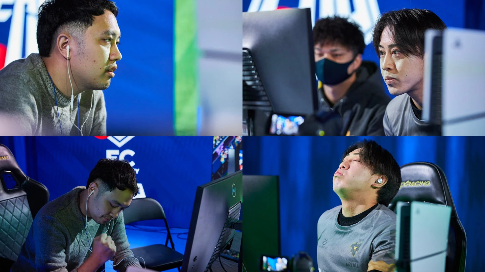 eスポーツ大会に参加する男性プレイヤーたち