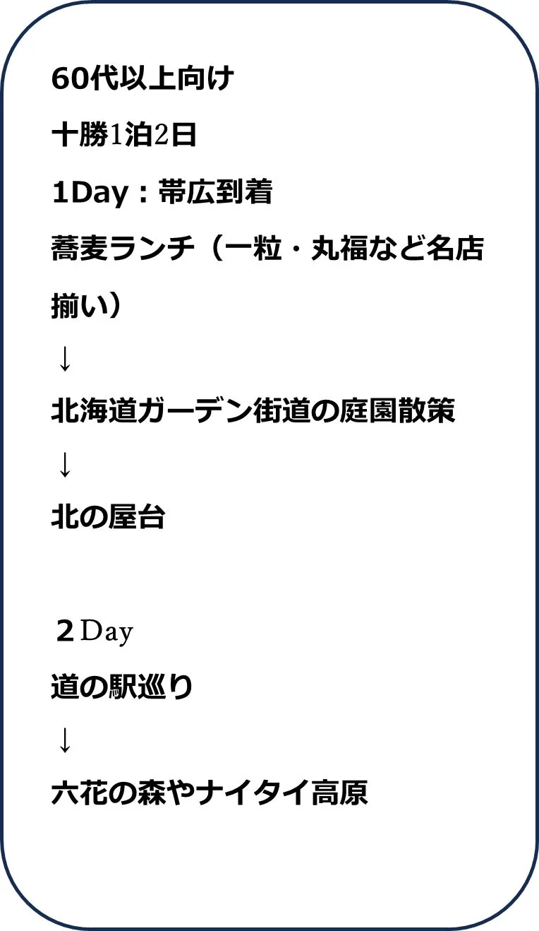 60代以上向けモデルコース