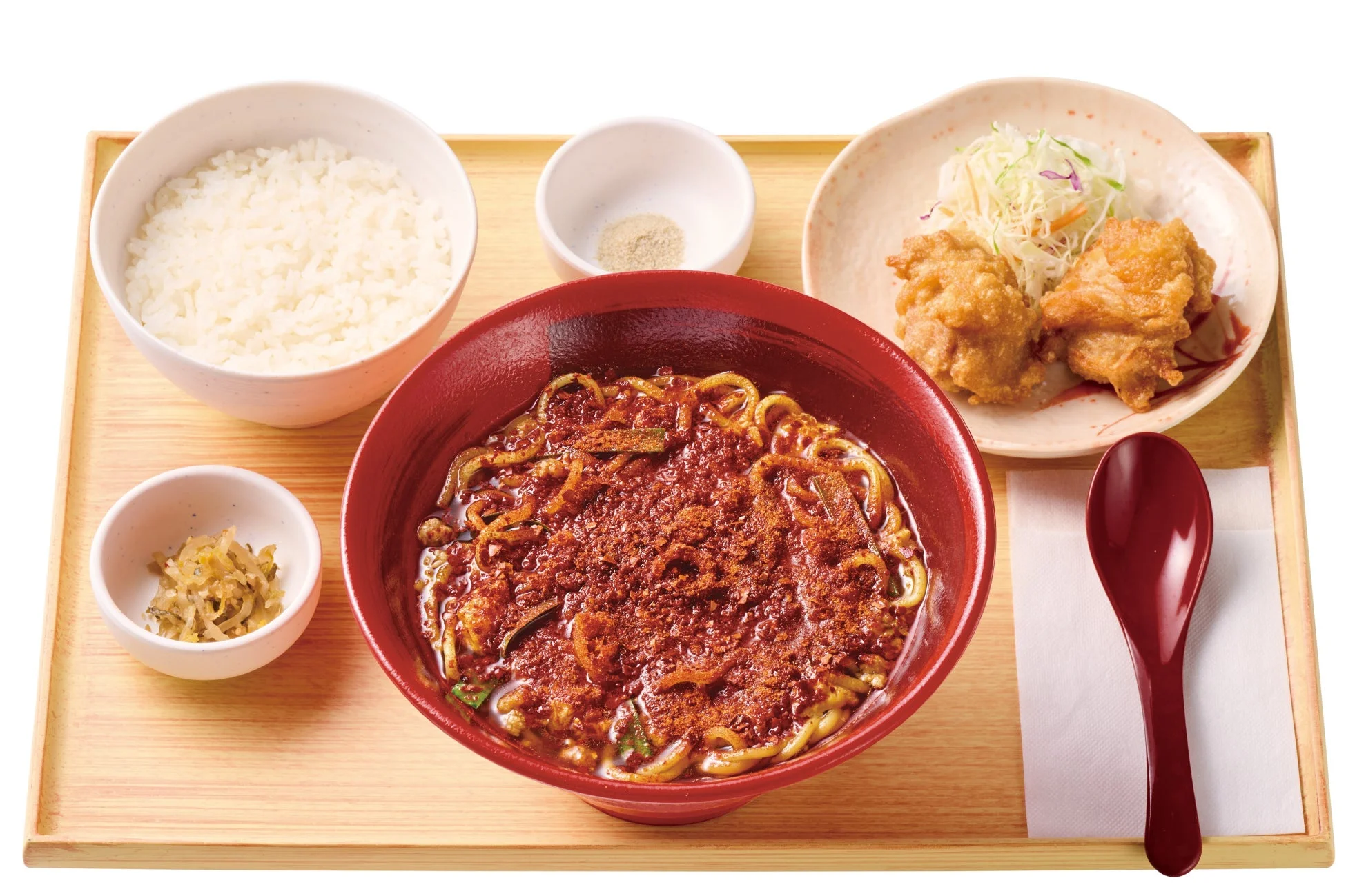辛さ3倍辛うま麺とから揚げの定食