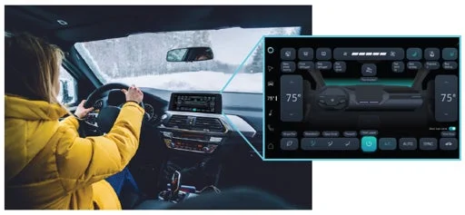 車内ディスプレイ、エアコン操作