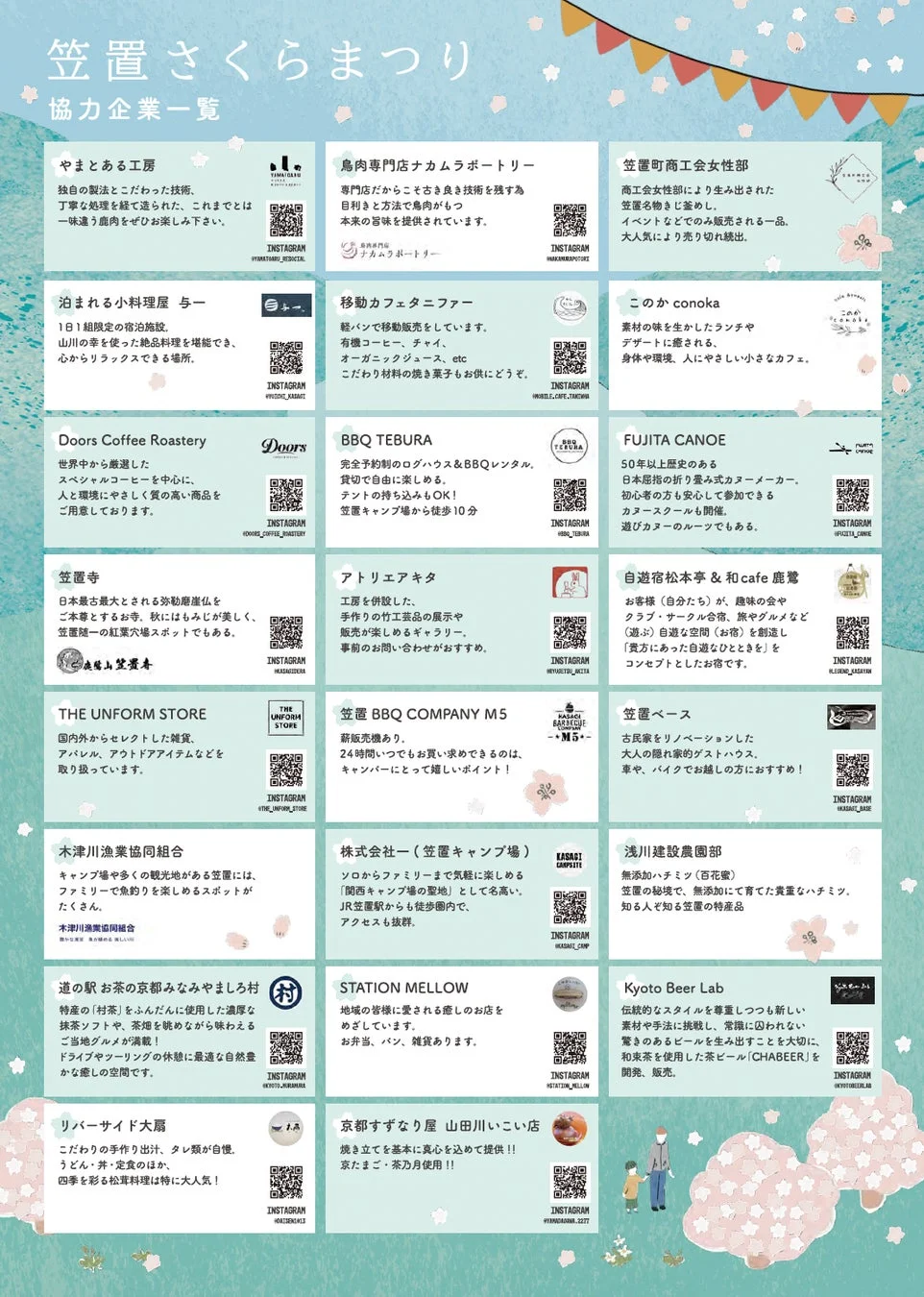 笠置さくらまつり協力企業一覧