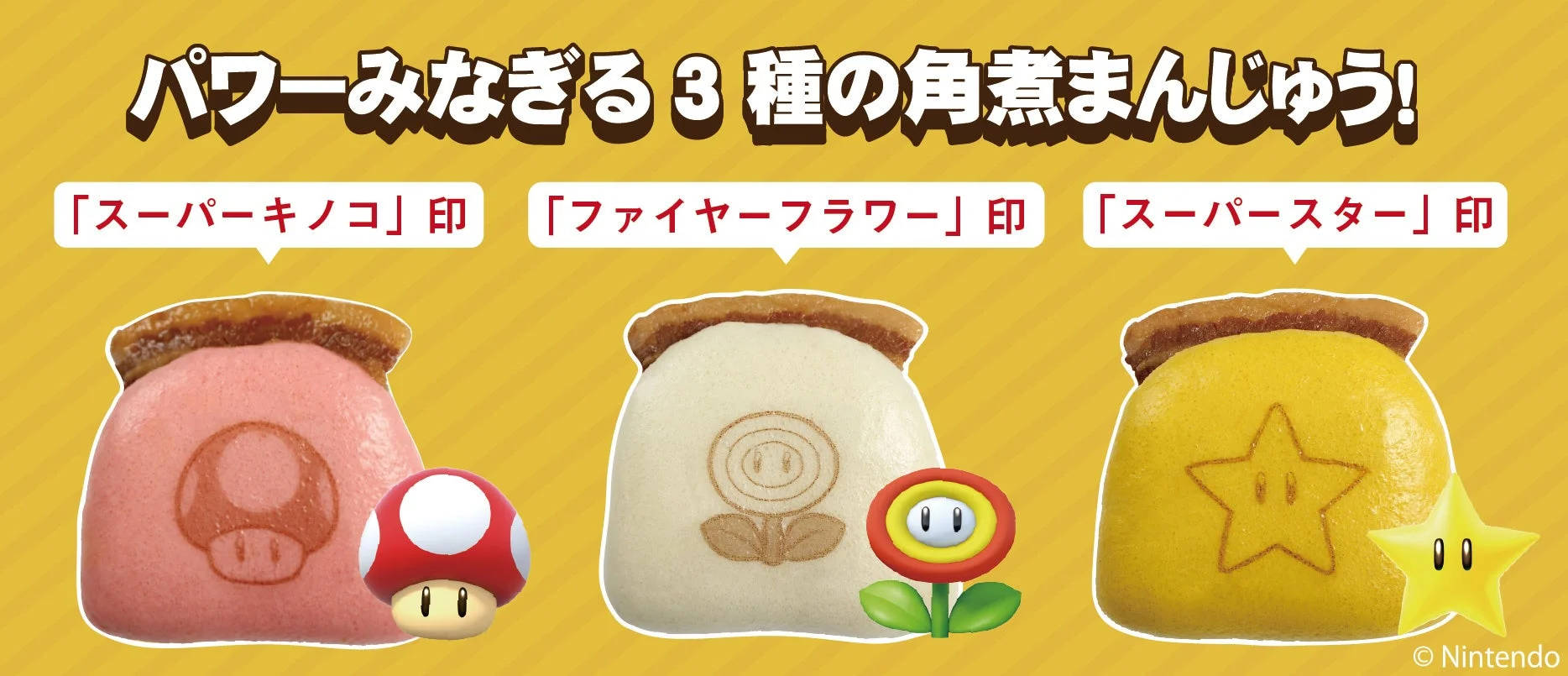 パワーみなぎる3種の角煮まんじゅう