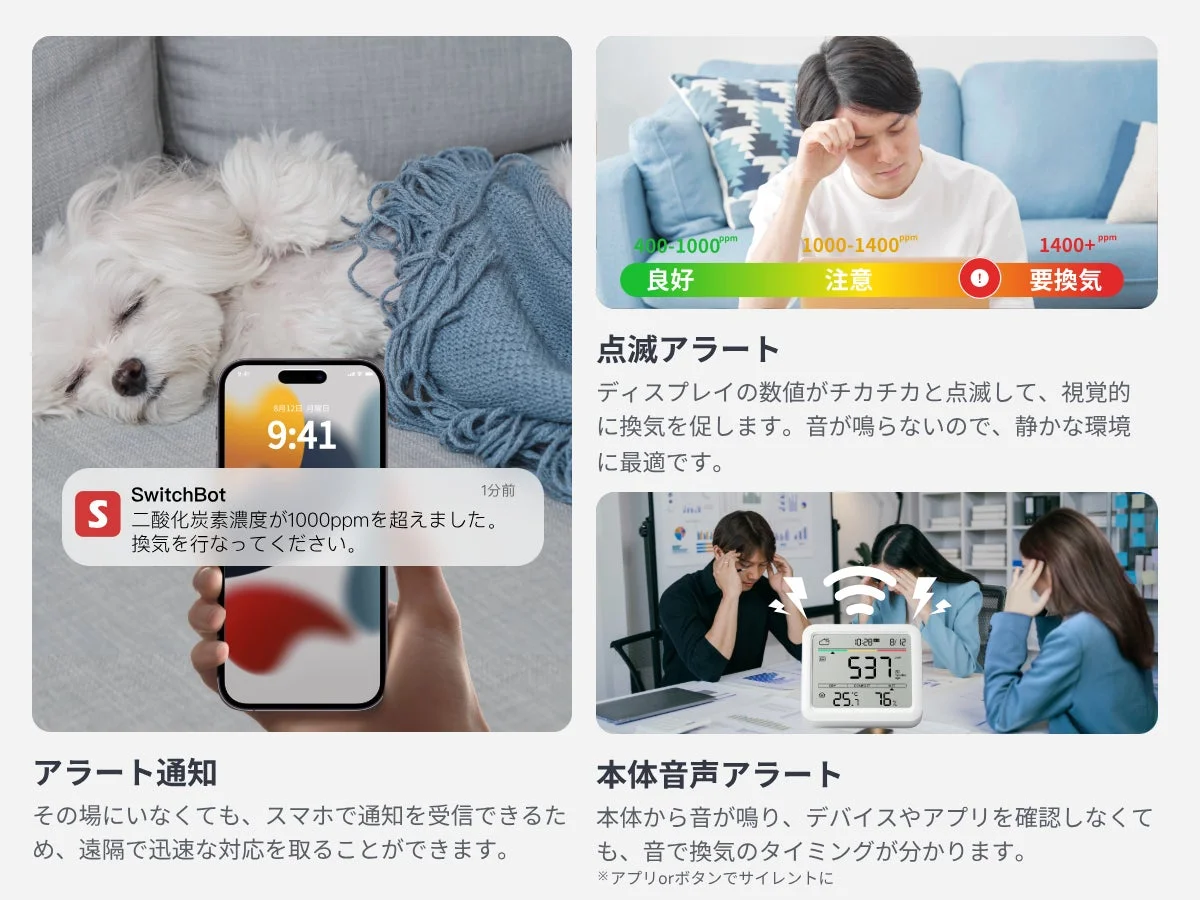 3種類のアラート通知