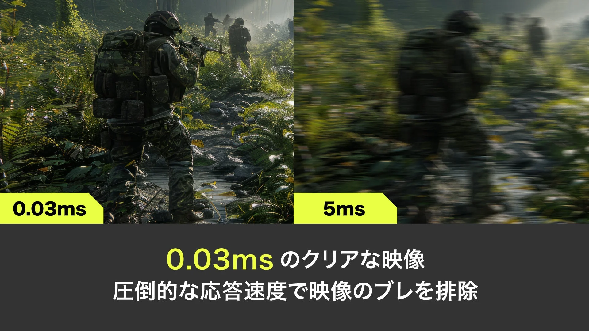 0.03msのクリアな映像