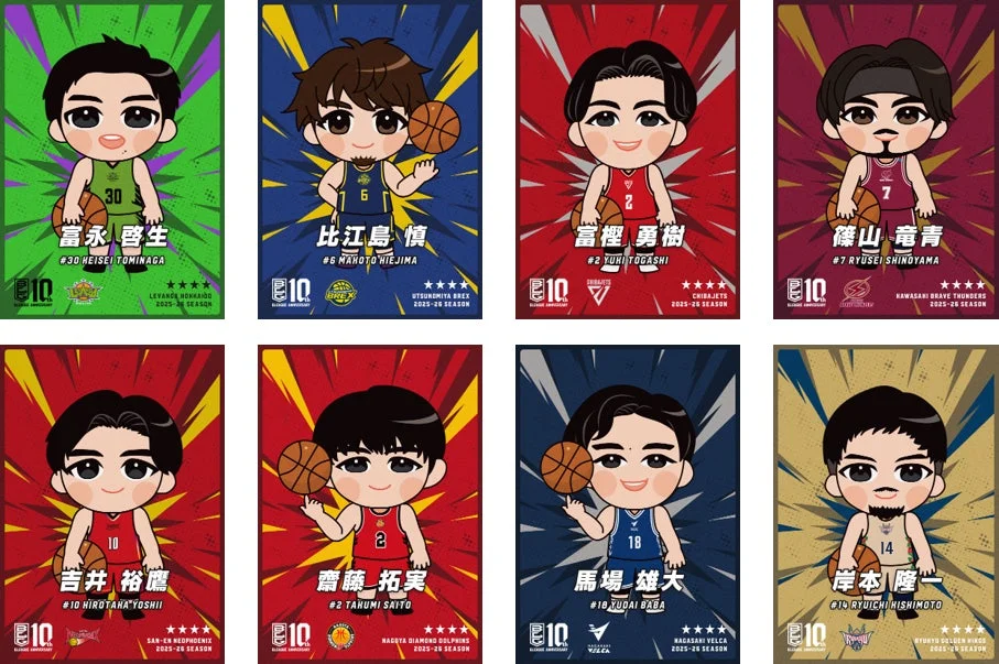 Bリーグ選手のデフォルメイラストカード