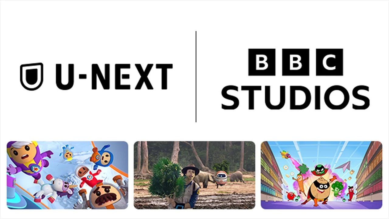 U-NEXT BBC STUDIOSロゴとコンテンツサムネイル