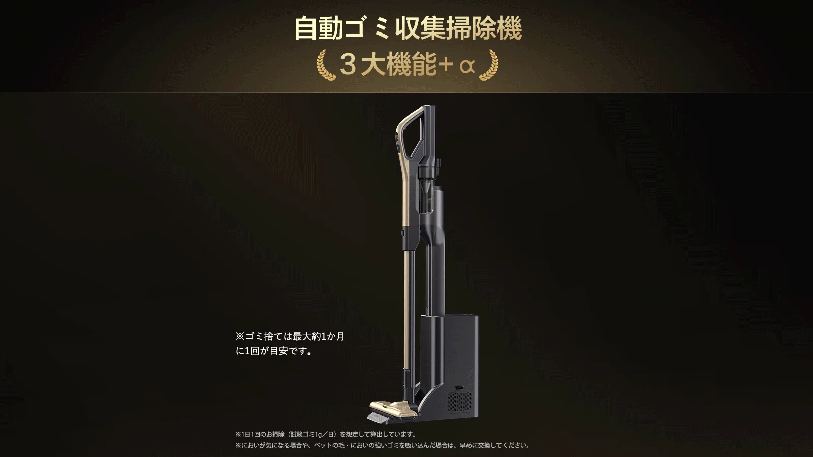 自動ゴミ収集掃除機の機能イメージ