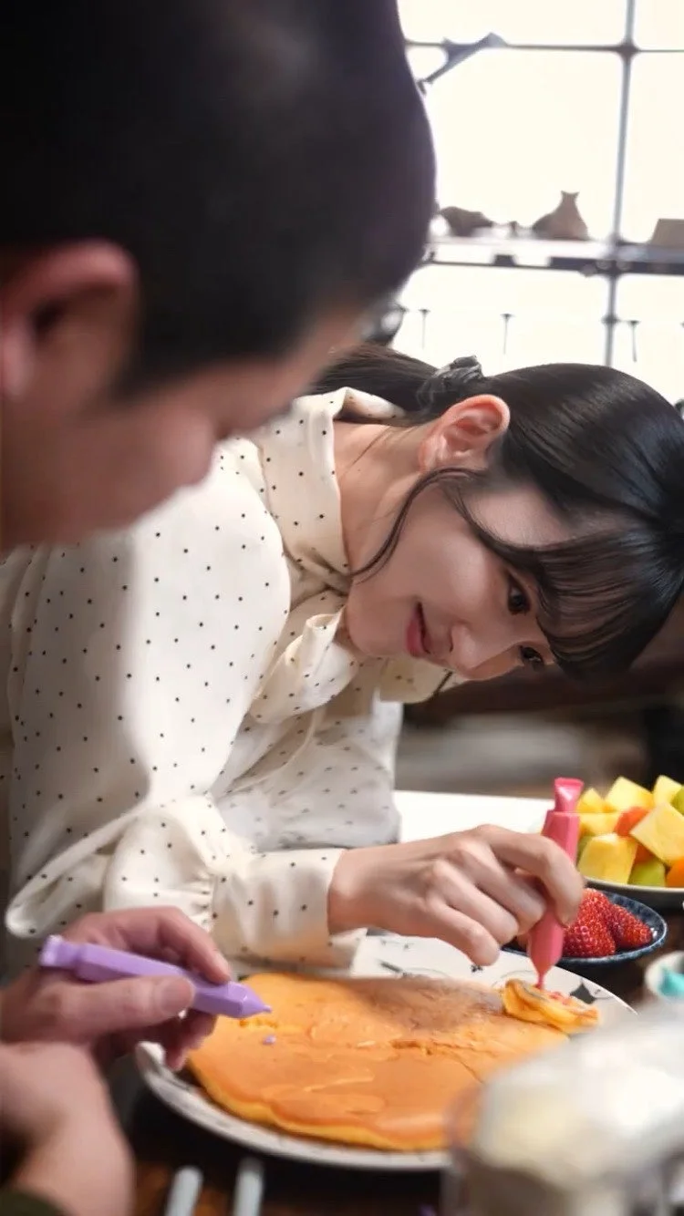 パンケーキデコレーションのシーン