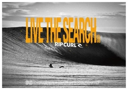 LIVE THE SEARCH RIP CURLロゴと波