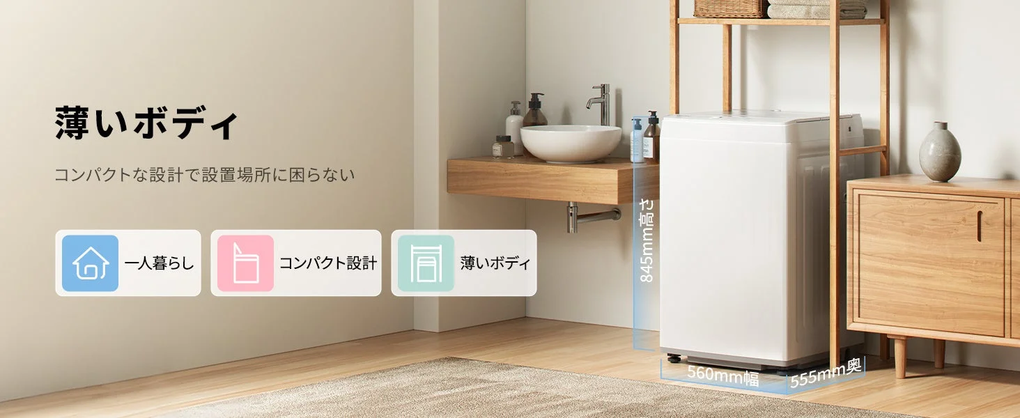 薄いボディとコンパクトな設計