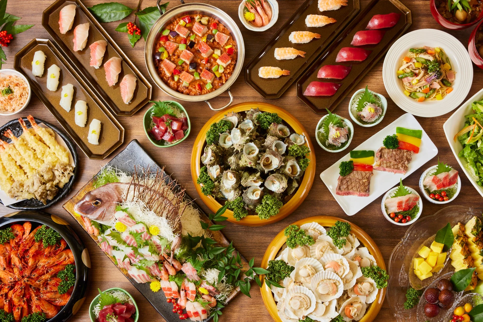 豪華な和食の宴会料理